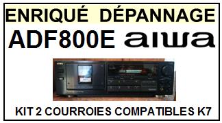 AIWA ADF800E AD-F800E kit 2 Courroies Compatibles Platine K7