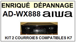 AIWA  ADWX808  AD-WX808  kit 2 Courroies Compatibles Platine K7