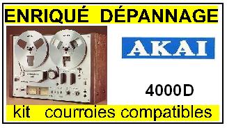 AKAI  4000D     kit 2 Courroies Compatibles Magn�tophone