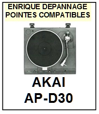 AKAI APD30 AP-D30 <bR>Pointe elliptique pour tourne-disques (<b>elliptical stylus</b>)<SMALL> 2017 AVRIL</small>