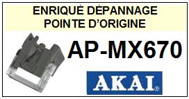AKAI platine  APMX670  AP-MX670  Pointe de lecture d'Origine diamant sphrique