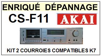AKAI CSF11 CS-F11 kit 2 Courroies Compatibles Platine K7