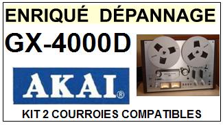 AKAI  GX4000D  GX-4000D  kit 2 Courroies Compatibles Magn�tophone
