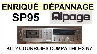 ALPAGE SP95 SP-95 kit 2 Courroies Compatibles Platine K7