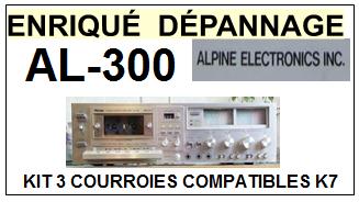 ALPINE AL300 AL-300 kit 3 Courroies Compatibles Platine K7