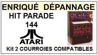 ATARI  HIT PARADE 144    kit 2 Courroies Compatibles Juke box