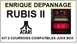 ATARI  RUBIS II  JUPITER  kit 2 Courroies Compatibles Juke box