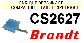 BRANDT CS2627  <br>Pointe sphrique pour tourne-disques (<B>sphrical stylus</b>)<SMALL> 2016-12</SMALL>