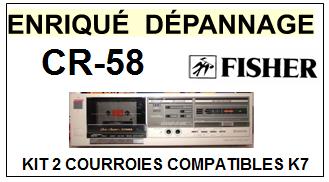 FISHER  CR58  CR-58  kit 2 Courroies Compatibles Platine K7