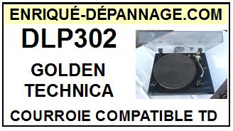 GOLDEN TECHNICA DLP302 courroie plate compatible tourne-disques