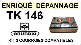 GRUNDIG TK146  kit 3 Courroies Compatibles Magn�tophone