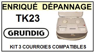 GRUNDIG  TK23    kit 3 Courroies Compatibles Magn�tophone