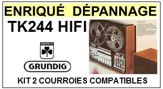 GRUNDIG  TK244 HIFI  kit 2 courroies compatibles magnetophone GRUNDIG