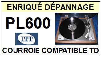 ITT  PL600    Courroie Compatible Tourne-disques