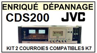 JVC CDS200 CD-S200 kit 2 courroies compatibles platine k7