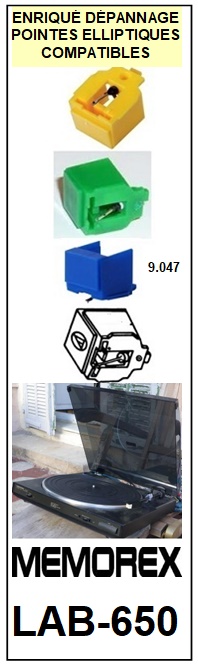 MEMOREX-LAB650 LAB-650-POINTES-DE-LECTURE-DIAMANTS-SAPHIRS-COMPATIBLES