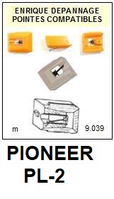 PIONEER-PL2 PL-2-POINTES-DE-LECTURE-DIAMANTS-SAPHIRS-COMPATIBLES