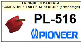 PIONEER-PL516  PL-516 (1MONTAGE)-POINTES-DE-LECTURE-DIAMANTS-SAPHIRS-COMPATIBLES