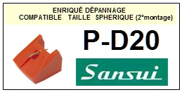 SANSUI-PD20.  P-D20 (2MONTAGE)-POINTES-DE-LECTURE-DIAMANTS-SAPHIRS-COMPATIBLES