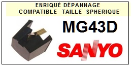 SANYO-MG43D MG43-POINTES-DE-LECTURE-DIAMANTS-SAPHIRS-COMPATIBLES