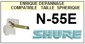 SHURE-N55E N-55E-POINTES-DE-LECTURE-DIAMANTS-SAPHIRS-COMPATIBLES