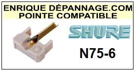 SHURE-N75-6 N-75-6-POINTES-DE-LECTURE-DIAMANTS-SAPHIRS-COMPATIBLES