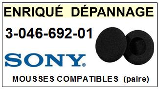 SONY  304669201  3-046-692-01  mousse compatible casque (vente par paire)<br>a