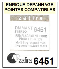 ZAFIRA-6451 (PIONEER PN135)-POINTES-DE-LECTURE-DIAMANTS-SAPHIRS-COMPATIBLES