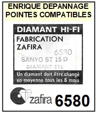 ZAFIRA-6580 (SANYO ST15 ST15D)-POINTES-DE-LECTURE-DIAMANTS-SAPHIRS-COMPATIBLES