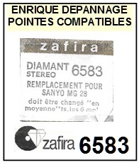 ZAFIRA-6583 (SANYO ST28 MG28)-POINTES-DE-LECTURE-DIAMANTS-SAPHIRS-COMPATIBLES