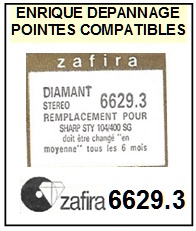 ZAFIRA-6629.3 (SHARP STY104 STY122 STY400SG)-POINTES-DE-LECTURE-DIAMANTS-SAPHIRS-COMPATIBLES
