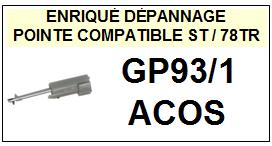 ACOS<br> GP93/1  Pointe Diamant rversible (stereo / 78tr) <br><small>st+78tr  2015-04</SMALL>