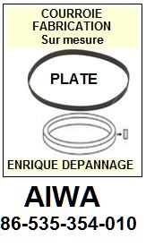 AIWA 86535354010 86-535-354-010 <br>courroie plate rfrence aiwa (<B>flat belt manufacturer number</B>)<small> mars-2017</small>