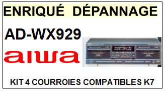 AIWA-ADWX929 AD-WX929-COURROIES-ET-KITS-COURROIES-COMPATIBLES