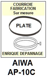 AIWA AP10C AP-10C <br>Courroie plate d'entrainement tourne-disques (<b>flat belt</b>)<small> 2017-01</small>