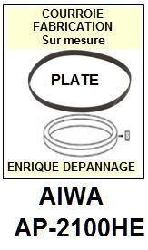 AIWA AP2100HE AP-2100HE <br>Courroie plate d'entrainement tourne-disques (<b>flat belt</b>)<small> 2017-01</small>