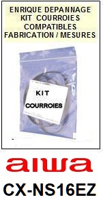 AIWA <br>Platine CXNS16EZ CX-NS16EZ kit 4 Courroies K7 (belts) <br><small>a 2014-11</small>