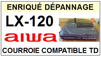 AIWA LX120 LX-120 (courroie compteur) <BR>courroie d'entrainement tourne-disques (<b>square belt</b>)<small> 2017-AVRIL</small>