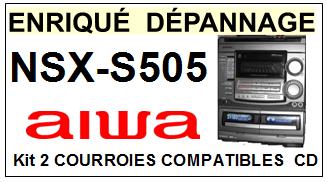 AIWA NSXS505 NSX-S505 kit 2 Courroies Platine CD <small> 13-08</small>