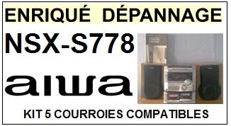 AIWA NSXS778 NSX-S778 kit 5 Courroies Compatibles Platine K7