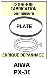 AIWA PX30 PX-30 <br>Courroie plate d\'entrainement tourne-disques (<b>flat belt</b>)<small> 2017-01</small>