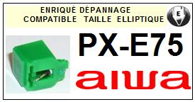 AIWA Platine  PXE75  PX-E75  Pointe de lecture compatible diamant elliptique