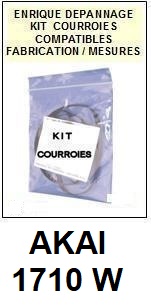 AKAI 1710W  <br>kit 2 courroies pour magntophone (<b>set belts</b>)<small> 2017 OCTOBRE</small>