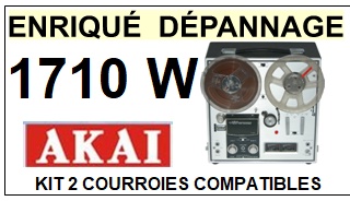 AKAI 1710W  <br>kit 2 courroies pour magntophone (<b>set belts</b>)<small> 2017 OCTOBRE</small>