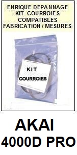 AKAI 4000D PRO  <br>kit 2 courroies pour magntophone (<b>set belts</b>)<small> 2017 SEPTEMBRE</small>