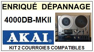 AKAI<BR> 4000DBMKII 4000DB-MKII kit 2 courroies (set belts) pour magntophone<small> 2015-09</small>