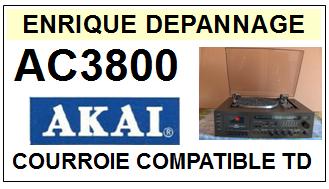 AKAI AC3800 AC-3800 HIFI MUSIC CENTER Courroie Compatible Tourne-disques