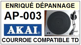 AKAI <br>AP003 AP-003 Courroie Tourne-disques <BR><small>a 2014-10</small>