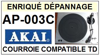 AKAI AP003C AP-003C <br>Courroie plate d'entrainement tourne-disques (<b>flat belt</b>)<small> 2017 AOUT</small>