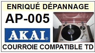 AKAI AP005 AP-005 <br>Courroie plate d'entrainement tourne-disques (<b>flat belt</b>)<small> 2017 MAI</small>